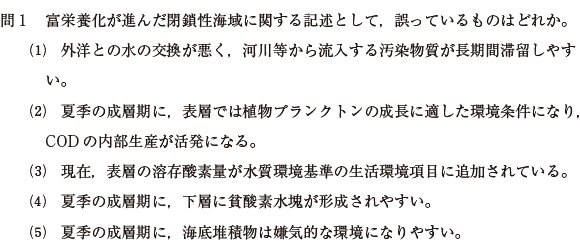 大規模水質特論　過去問