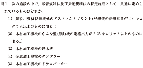 騒音・振動概論　過去問