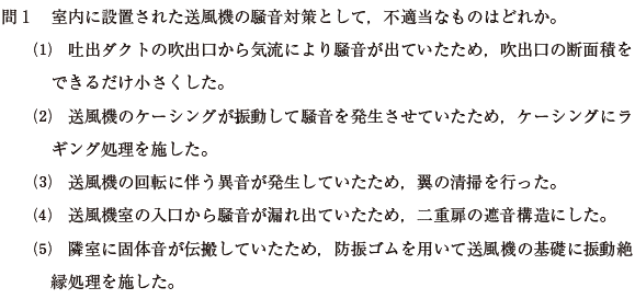 騒音・振動特論　過去問